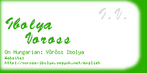 ibolya voross business card