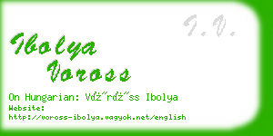 ibolya voross business card